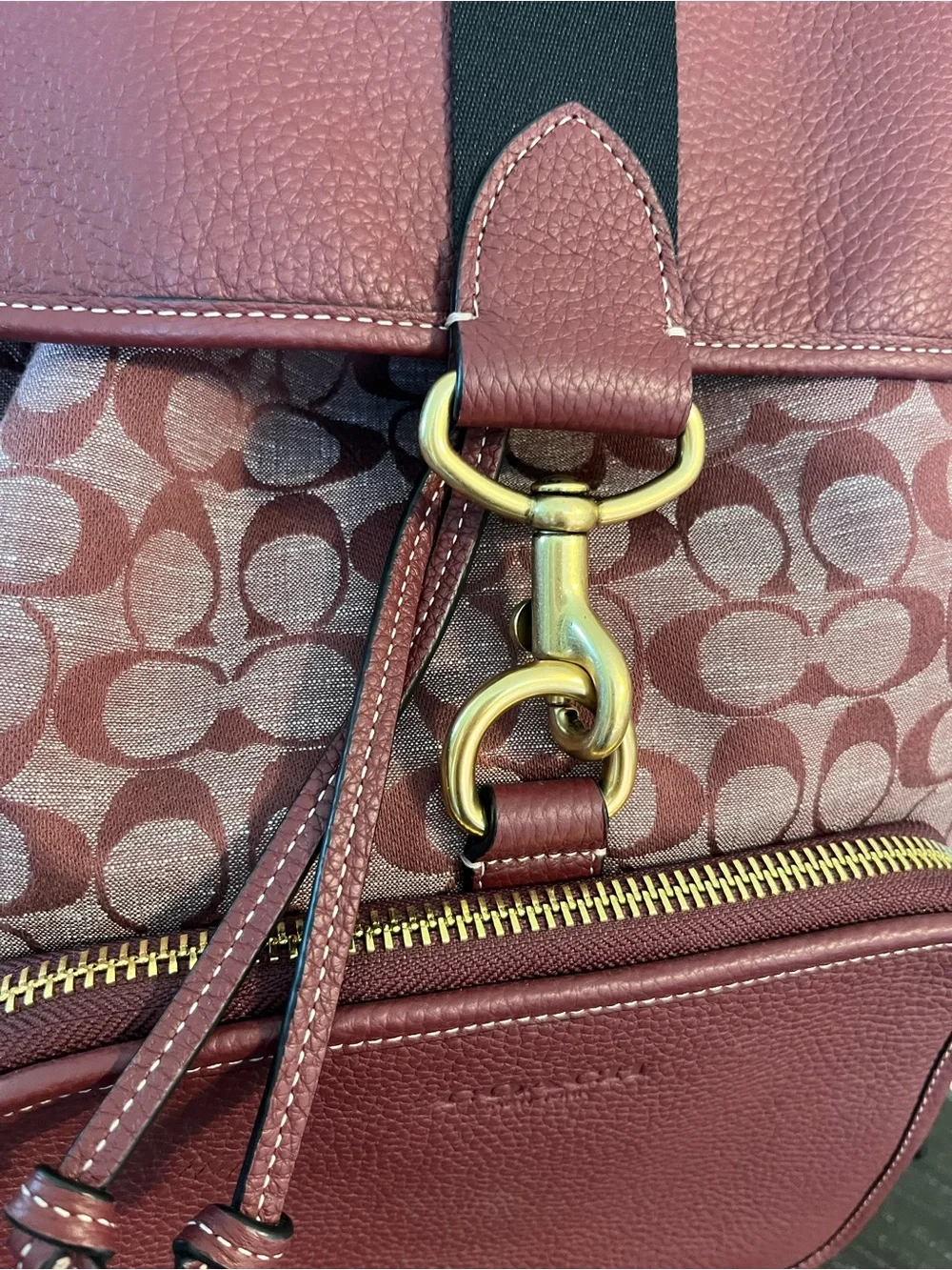 Coach Sullivan Backpack Signature Chambray in Wine Color NWOT